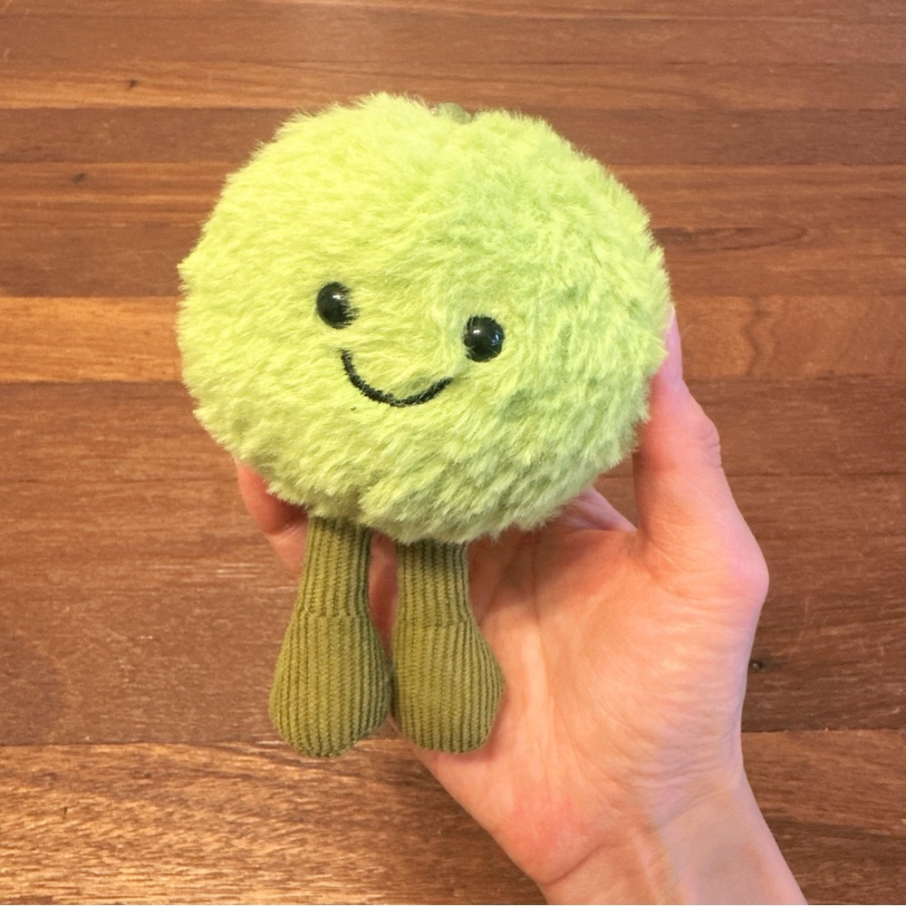 Green Pea Plush Keychain Cute Vegetable Plush Charm Kawaii Soft Stuffed Toy